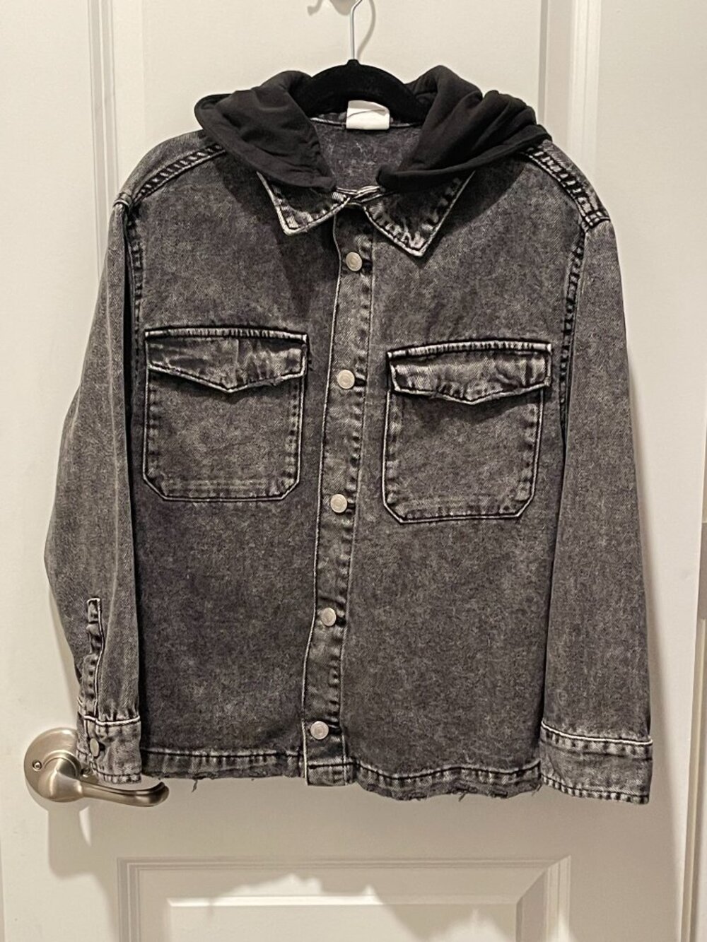 ZARA Boys Denim Jacket Size 9 (cm 134) – Removable Button-On Hood
